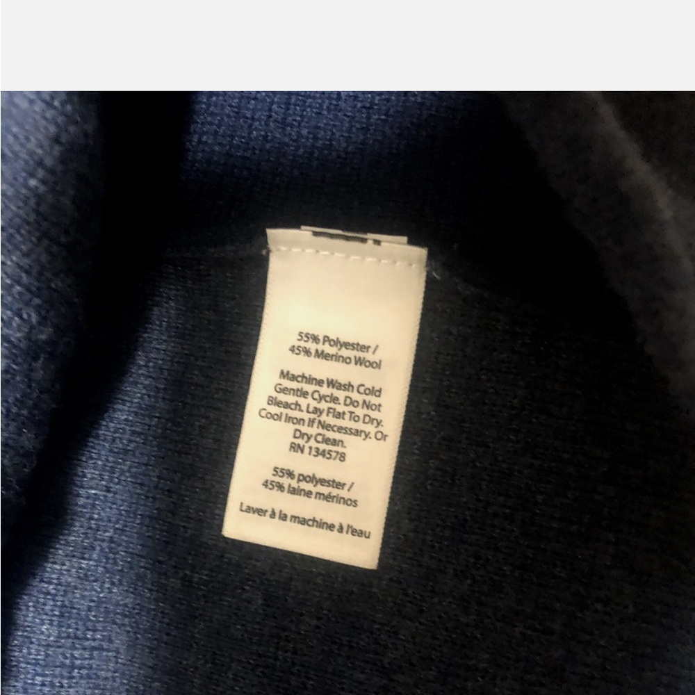 VINEYARD VINES Wool Blend 1/4 Zip Pullover in Blue/Black Size Medium - Picture 6 of 8